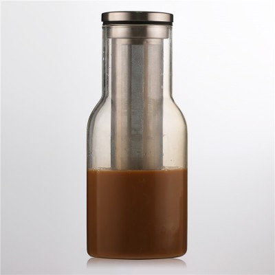 Heat Resistant Borosilicate Water Carafe Glass Pitcher with Stainless Steel Flow Lid