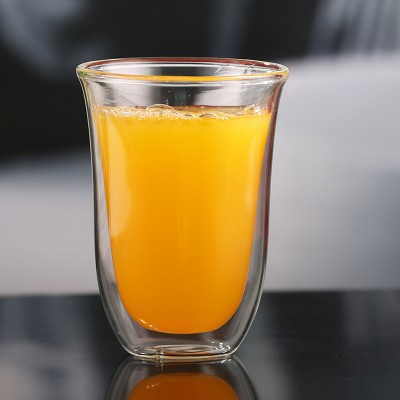 300ml juice double wall elegant glass cup for restaurant