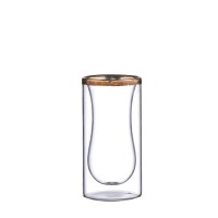 modeling Dishwasher & Microwave Safe reusable double wall glass coffee cup with handle