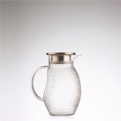 Glass Pitcher with Lid, Hot/Cold Water Carafe, Juice Jar and Iced Tea Pitcher