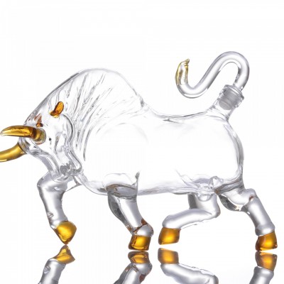 Bull shaped wine bottle, craft wine bottle, decoration