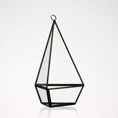 decorative diamond mini greenhouse geometric hanging glass terrarium