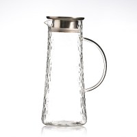 Hot Sale fair price high borosilicate glass water pitcher Juice Jar Container with silicone flip-top lid