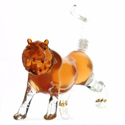 Jia Teng 1000ml new style animal shaped glass decanter borosilicate glass tiger decanter