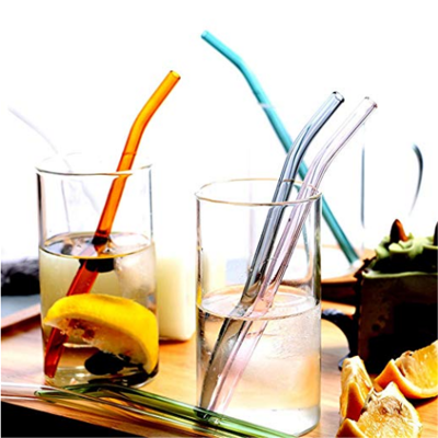 Glass Straws Clear Bent Made  In China borosilicate glass drinking straw