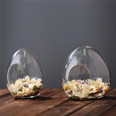 Borosilicate glass egg shaped glass vase clear glass vase