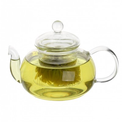 Hot selling custom borosilicate reusable heat resistant glass novelty teapot with teapot infuser