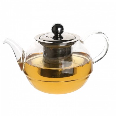 Hot Selling custom borosilicate glass resistant heat reusable teapot with teapot infuser