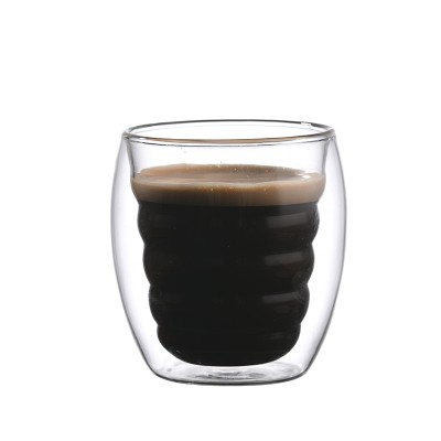 Double Wall Large Glass Mug - Insulated Coffee Cup - Dishwasher Safe