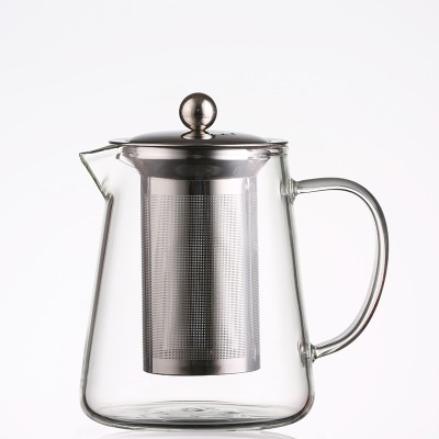 Hot selling custom heat resistant glass reusable borosilicate novelty teapot with teapot infuser