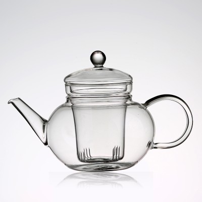 Hot Heat resistant pyrex glass teapot with infuser with candle heating