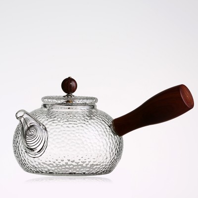 Hot Heat resistant pyrex glass teapot with infuser with candle heating