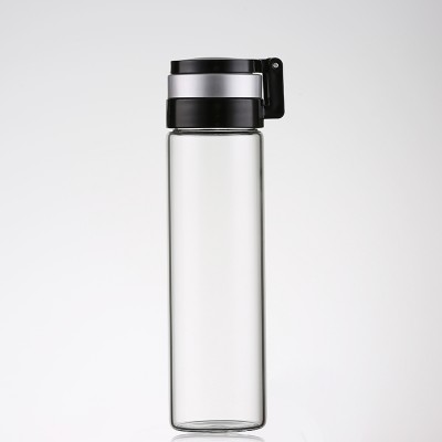 Sports Borosilicate Glass Water Bottle With Bamboo Lid Bpa Free