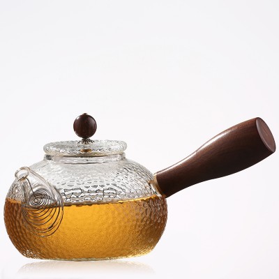 Hot selling custom heat resistant glass reusable borosilicate novelty teapot with teapot infuser