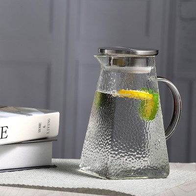 Kitchen supplies 1200/1500/1800ml Transparent Glass Pitcher Hot/Cold Water Jug  Juice Container Bottle