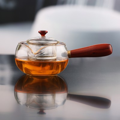 Turkey Heat resistant pyrex glass teapot with infuser with candle heating