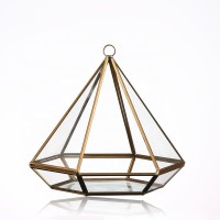 Triangle Shape Home Decorative Hanging Succulent Plants Glass Geometric Terrarium