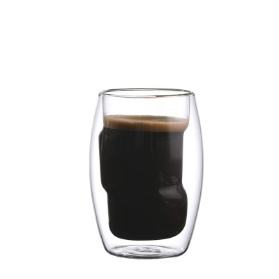 Double Wall Large Glass Mug - Insulated Coffee Cup - Dishwasher Safe